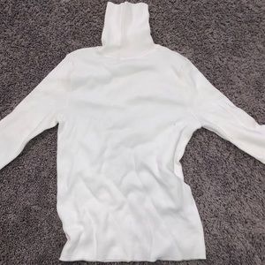 white sweater turtle neck